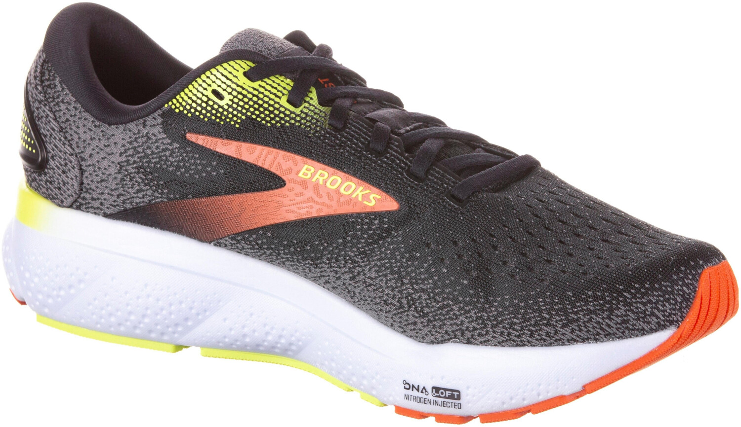 Brooks Ghost 16 (110418-1D-049) black/mandarin red/green