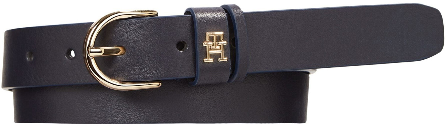 Tommy Hilfiger Essential TH Monogram Leather Belt (AW0AW15766) space blue