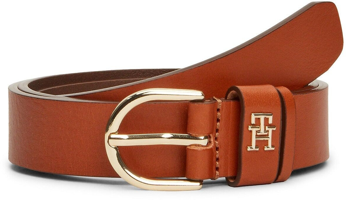 Tommy Hilfiger Essential TH Monogram Leather Belt (AW0AW15766) tan