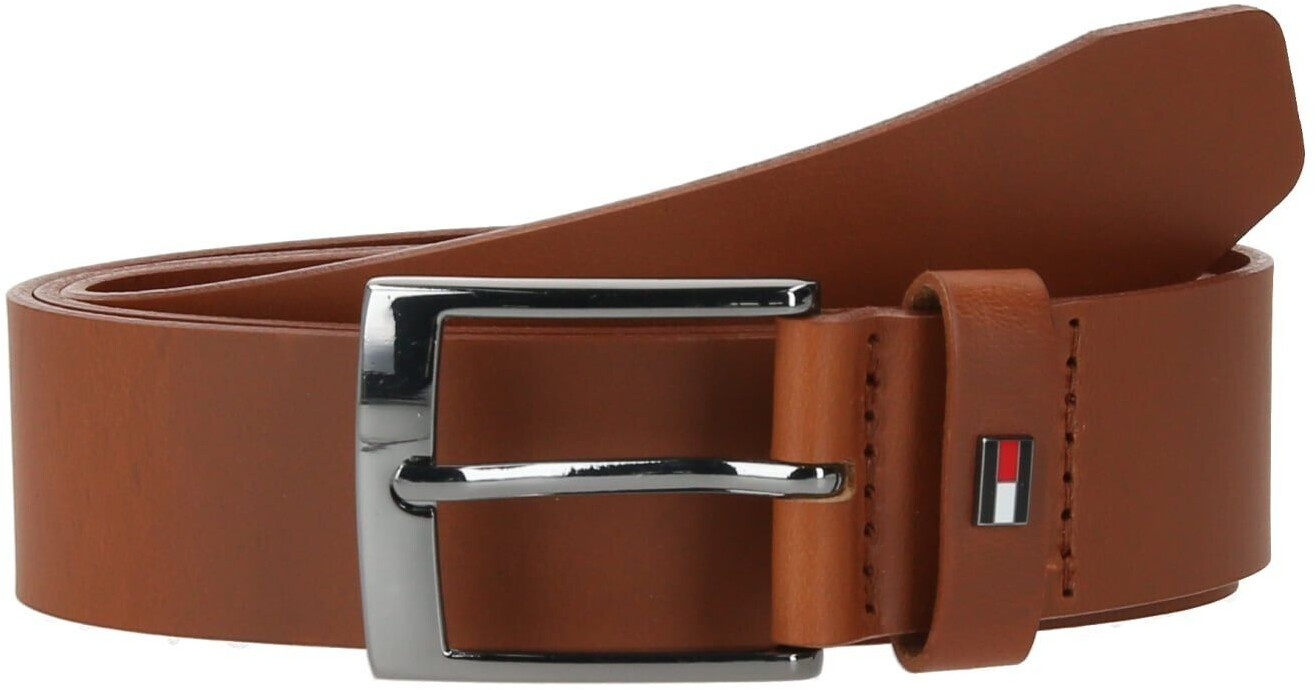 Tommy Hilfiger Adan Enamel Flag Smooth Leather Belt (AM0AM12052) cognac