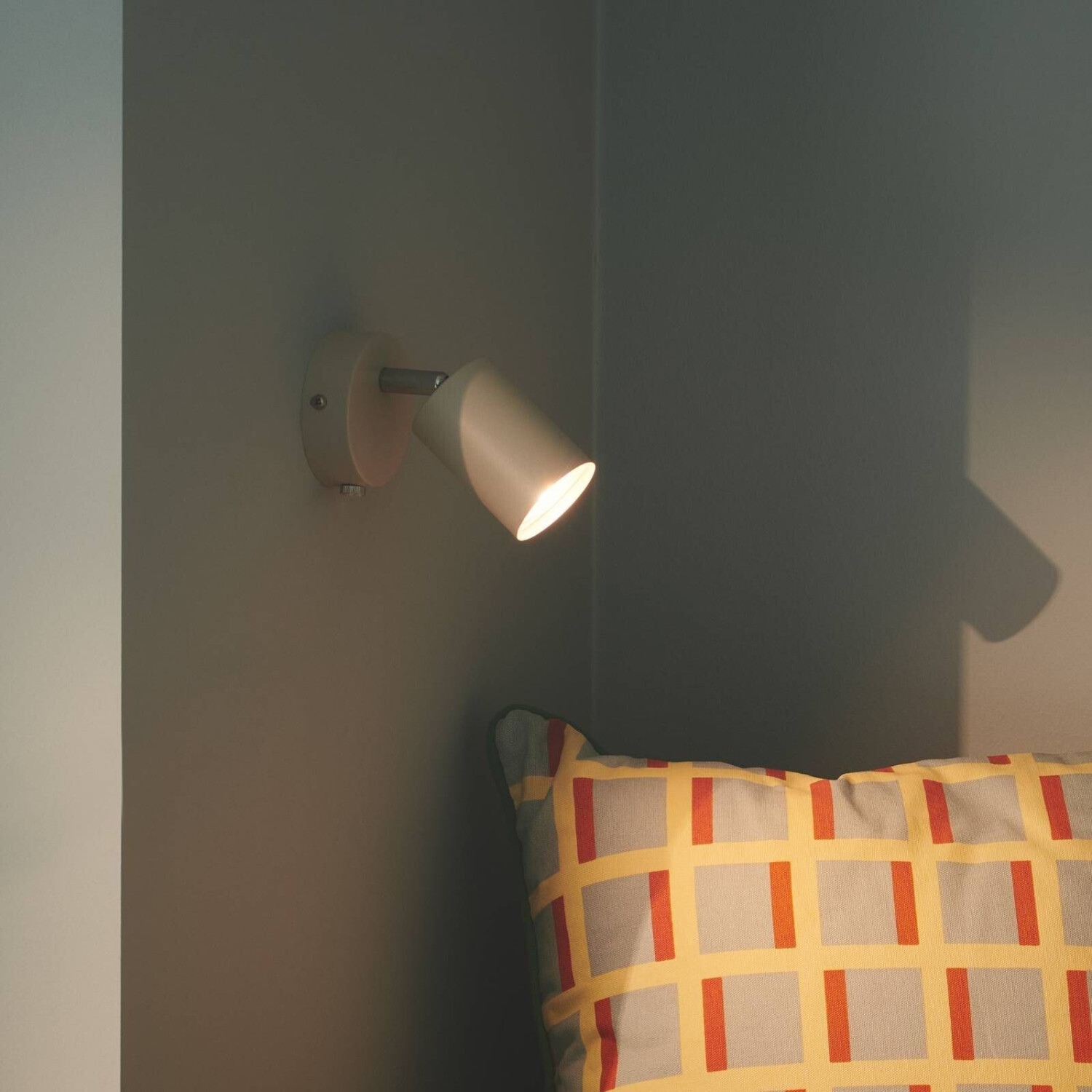 Nordlux Explore wall spotlight with cable and plug, GU10, beige