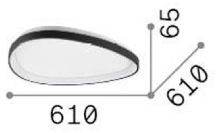 IDEAL LUX LED ceiling light Gemini, white, 61 cm, on/off
