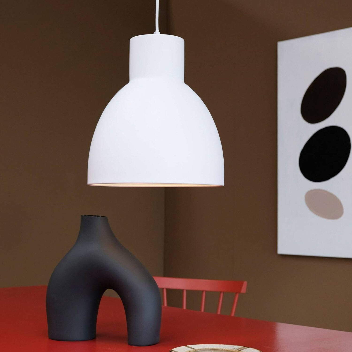 Dyberg Larsen Coast pendant lamp, Ø 25 cm, white