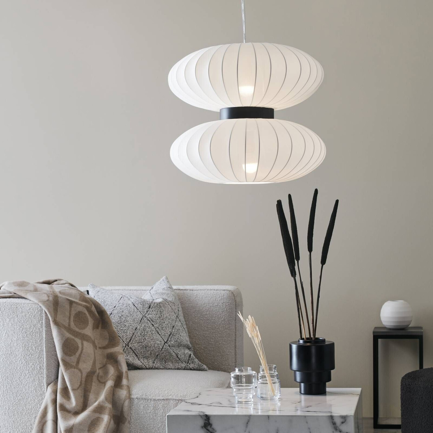 Markslöjd Lighting Daburu pendant light with textile shade