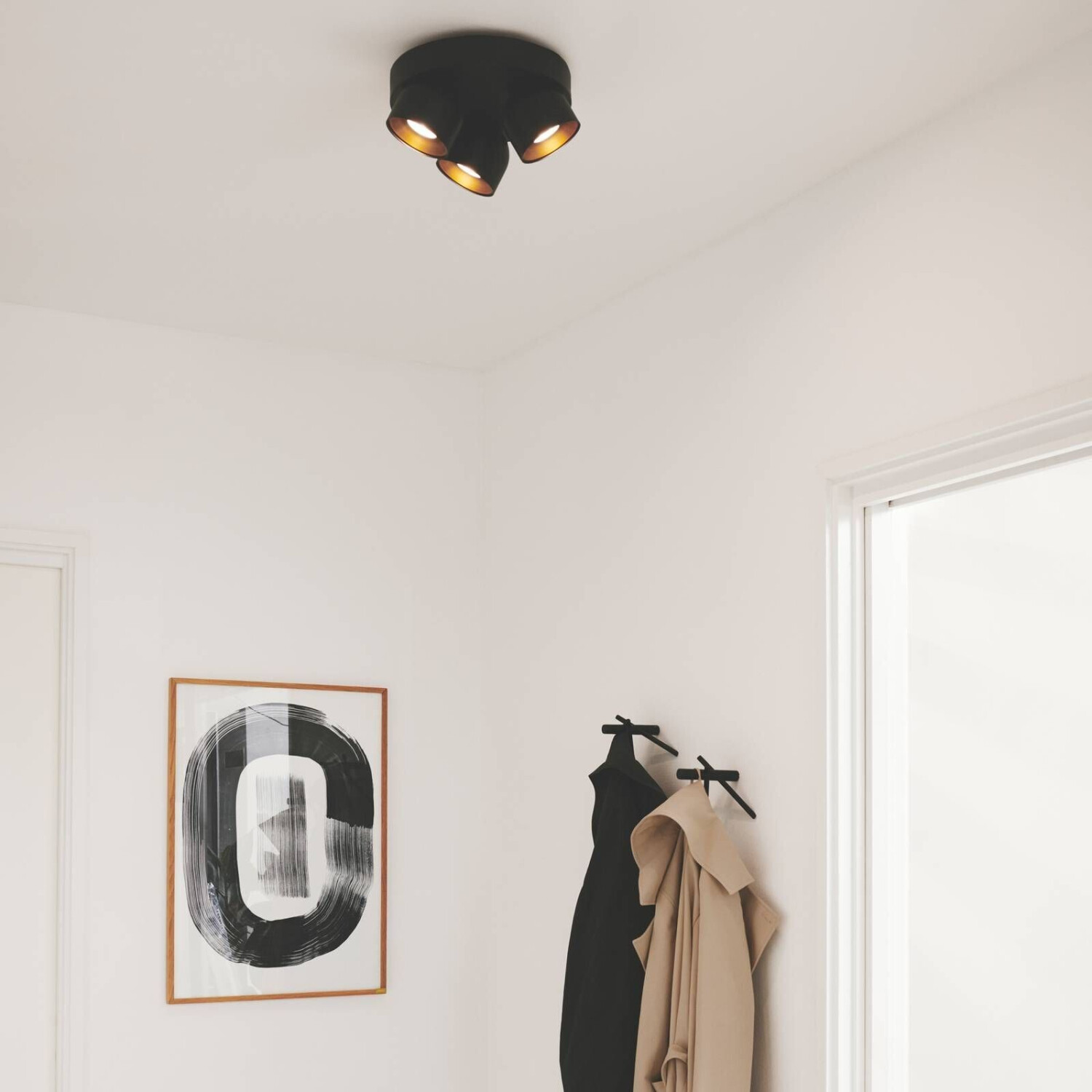 Nordlux Downlight pitcher, GU10, three-bulb, round, metal, black