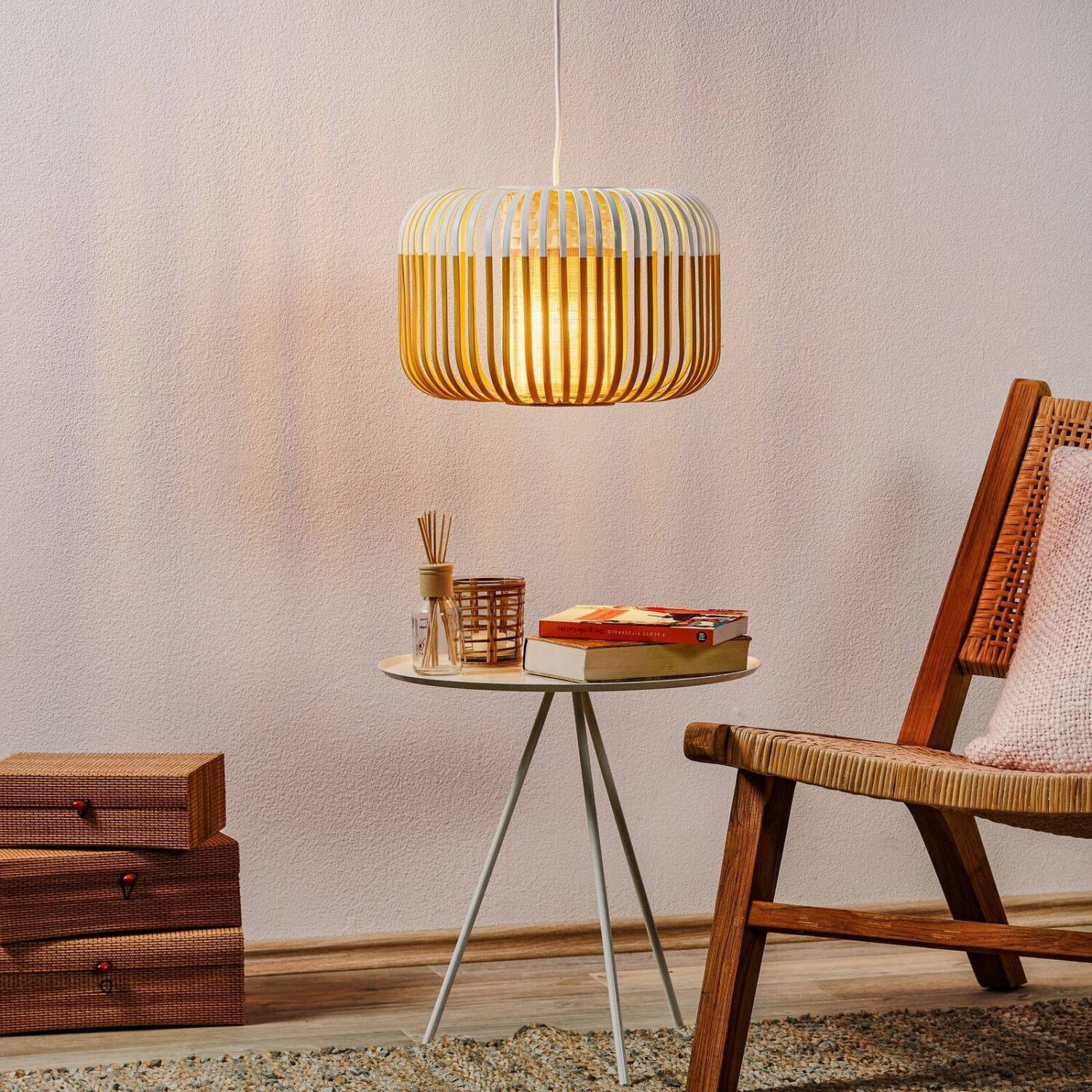 Forestier Bamboo Light S pendant lamp 35 cm white