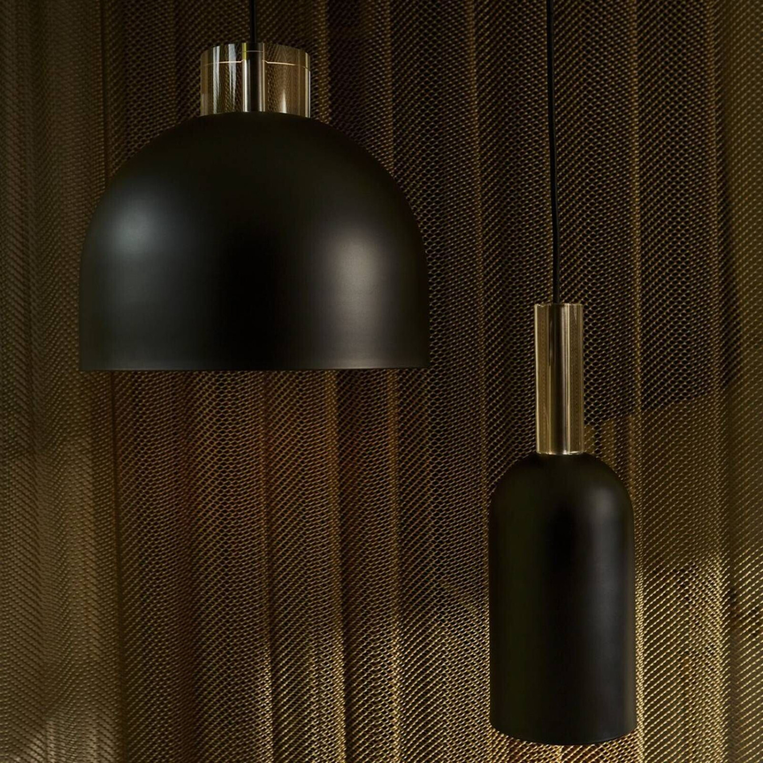 AYTM Hanging light Luceo, cylinder, black, Ø 12 cm
