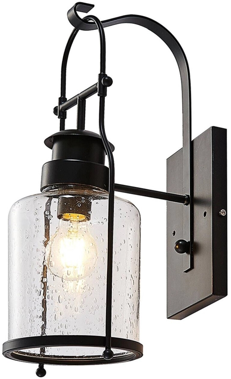 Lindby Rozalie wall light, lantern, black