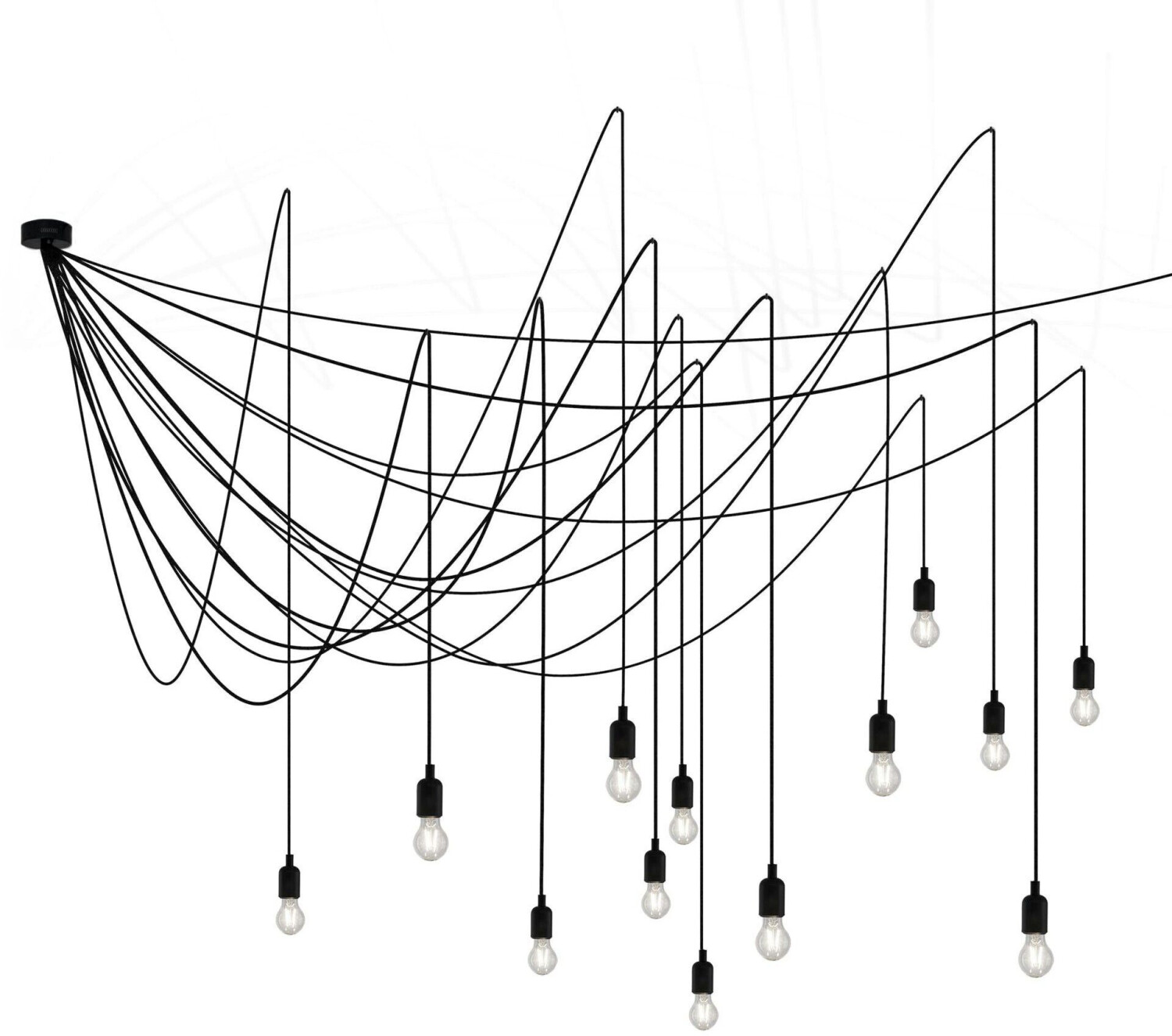 Seletti Maman LED hanging lamp black/opal 14 bulbs
