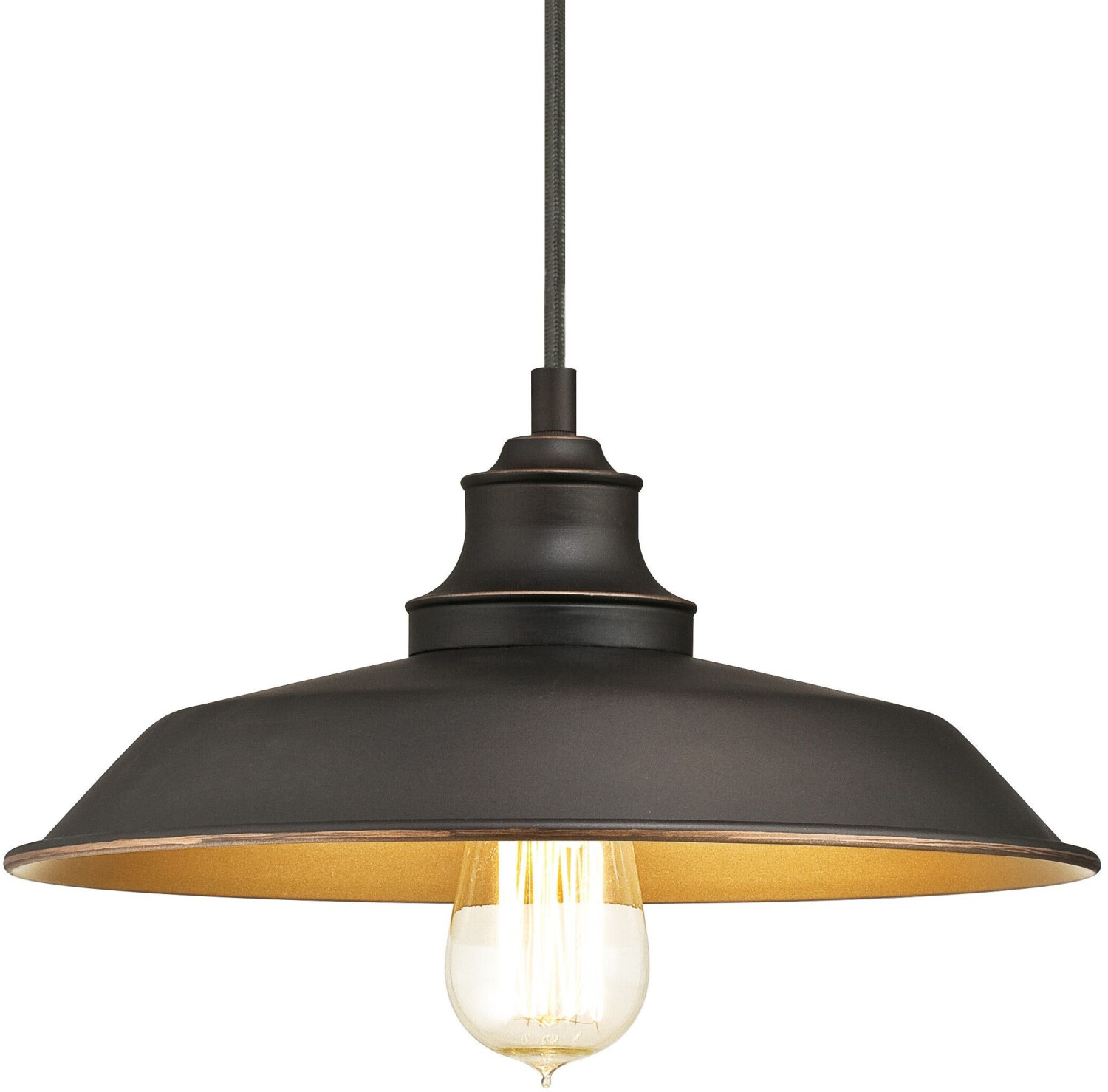 Westinghouse Iron Hill pendant light, black, 1bulb