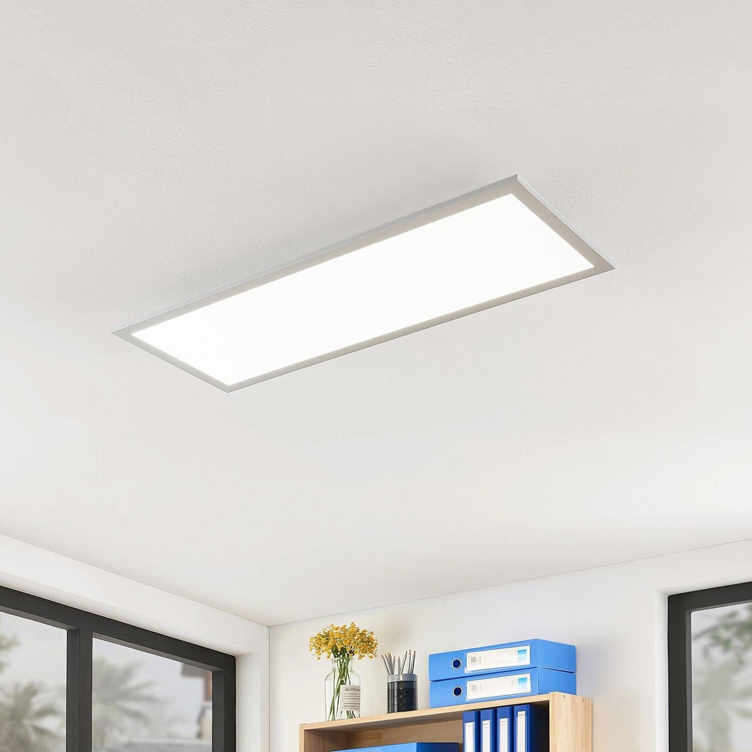 PRIOS LED panel Gelora, 80 cm, 4,000 K, silver-colored, aluminum