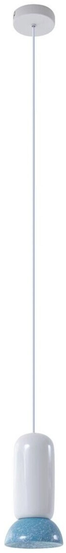 Lindby Kerimi hanging lamp, ceramic, cream/blue, 1-bulb