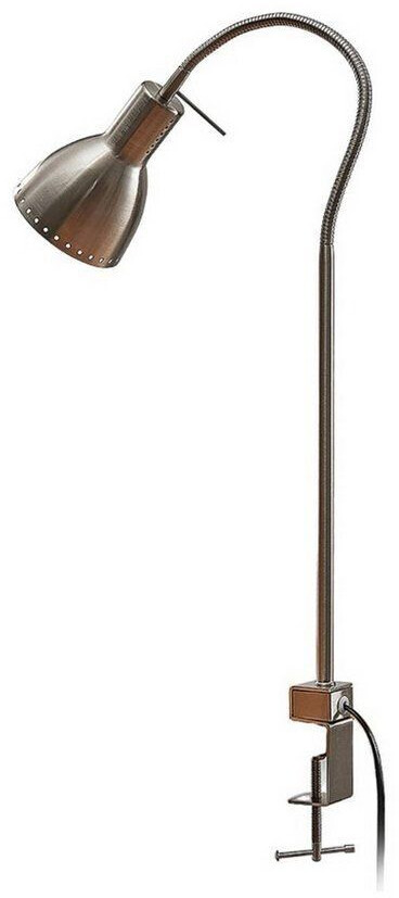 Lindby Clamp lamp Triska with flexible arm, satin nickel