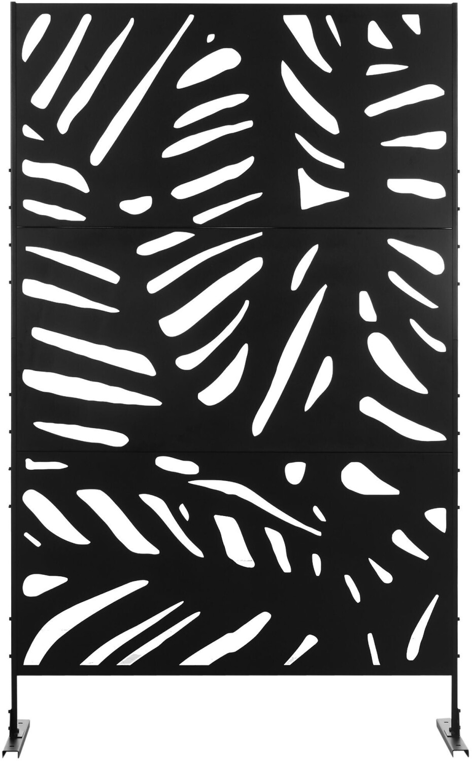 Outsunny Panneau brise-vue décoratif motif feuilles noir 122 x 45 x 198