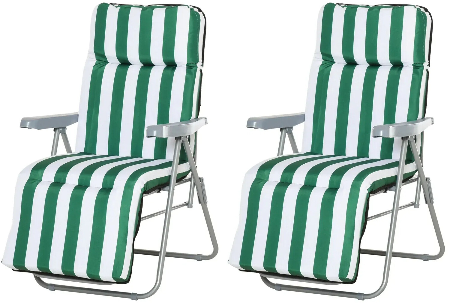 Outsunny Lot de 2 chaises longues pliables ajustables