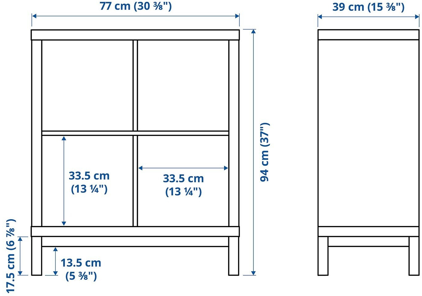 Ikea KALLAX Regal mit Untergestell weiß/weiß 77x39x94 77x39x94 cm ab 42,99 € (Oktober 2026)