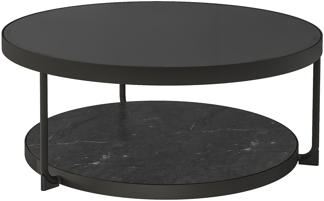 Ikea FRÖTORP Couchtisch anthrazit marmoriert/schwarz Glas 88x35 cm ab ...