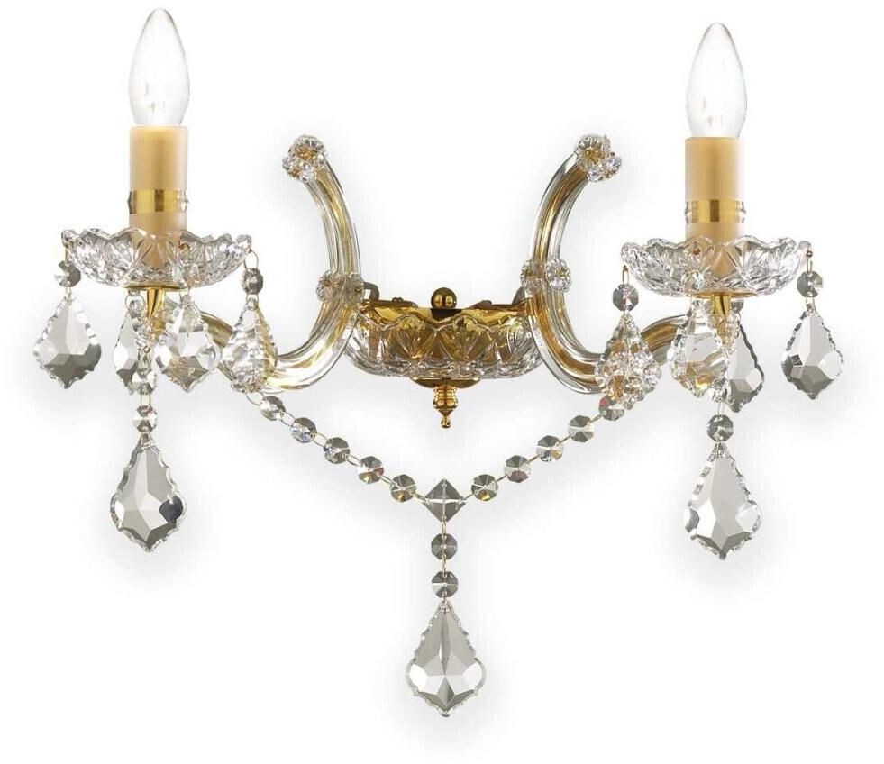 IDEAL LUX Crystal wall light 2xE14/40W/230V gold