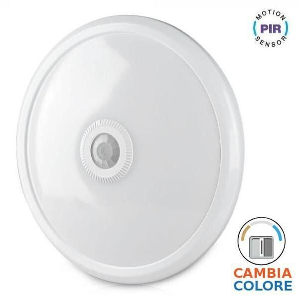V-TAC LED ceiling light with sensor LED/12W/230V 3000/4000/6000K d 29 cm white