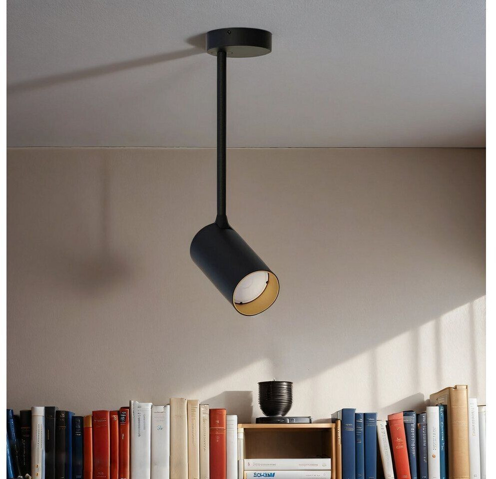 Licht-Erlebnisse Black gold ceiling lamp adjustable living room kitchen ceiling light spot - black, gold