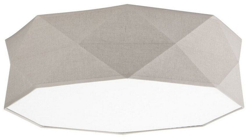 Licht-Erlebnisse Ceiling lamp fabric shade 4x E27 low-glare gray-beige width: 52 cm modern ceiling light living room - black, greige (gray-beige)