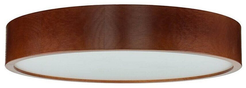 Licht-Erlebnisse Ceiling lamp living room hallway wood glass round Ø47cm flat E27 - rustic wood