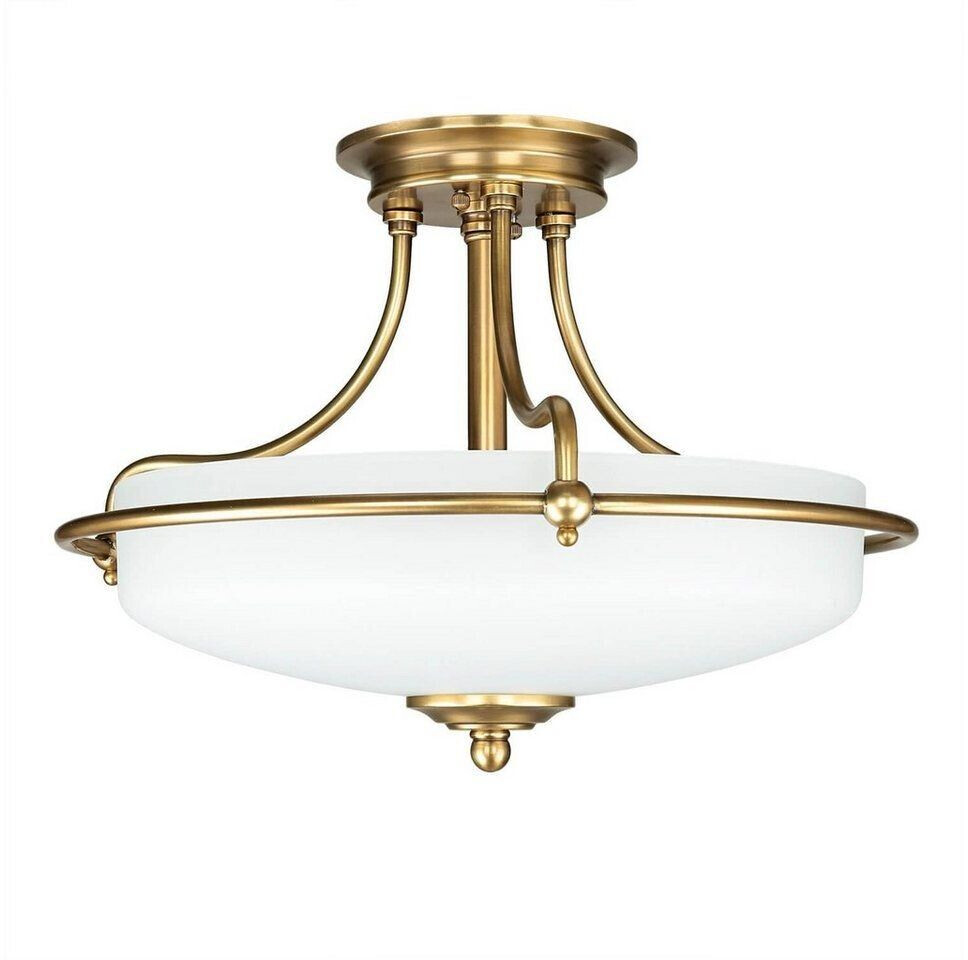 Licht-Erlebnisse Ceiling light cream brass E27 glass metal Art Nouveau ceiling lamp living room dining room - antique brass, cream
