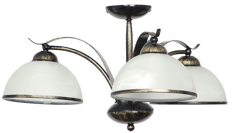 Licht-Erlebnisse Ceiling light korfu in antique brass 3-bulb dining room - antique brass, white