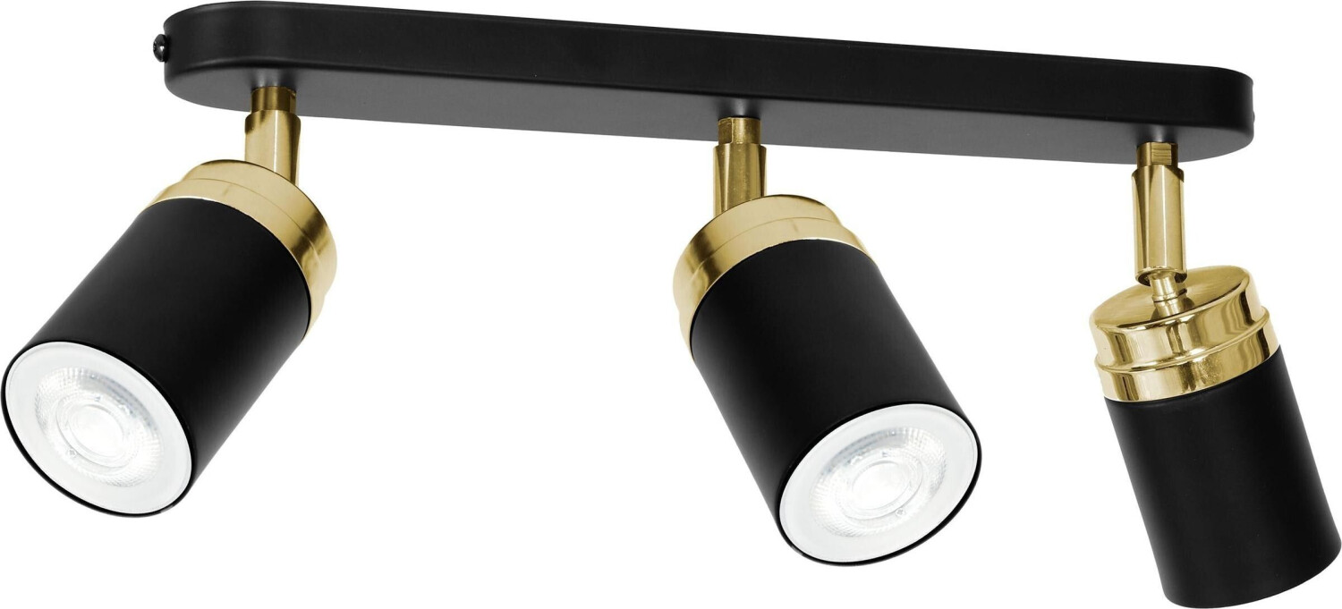 Licht-Erlebnisse Ceiling spotlight black GU10 3-flame metal modern ceiling spotlight - black, gold