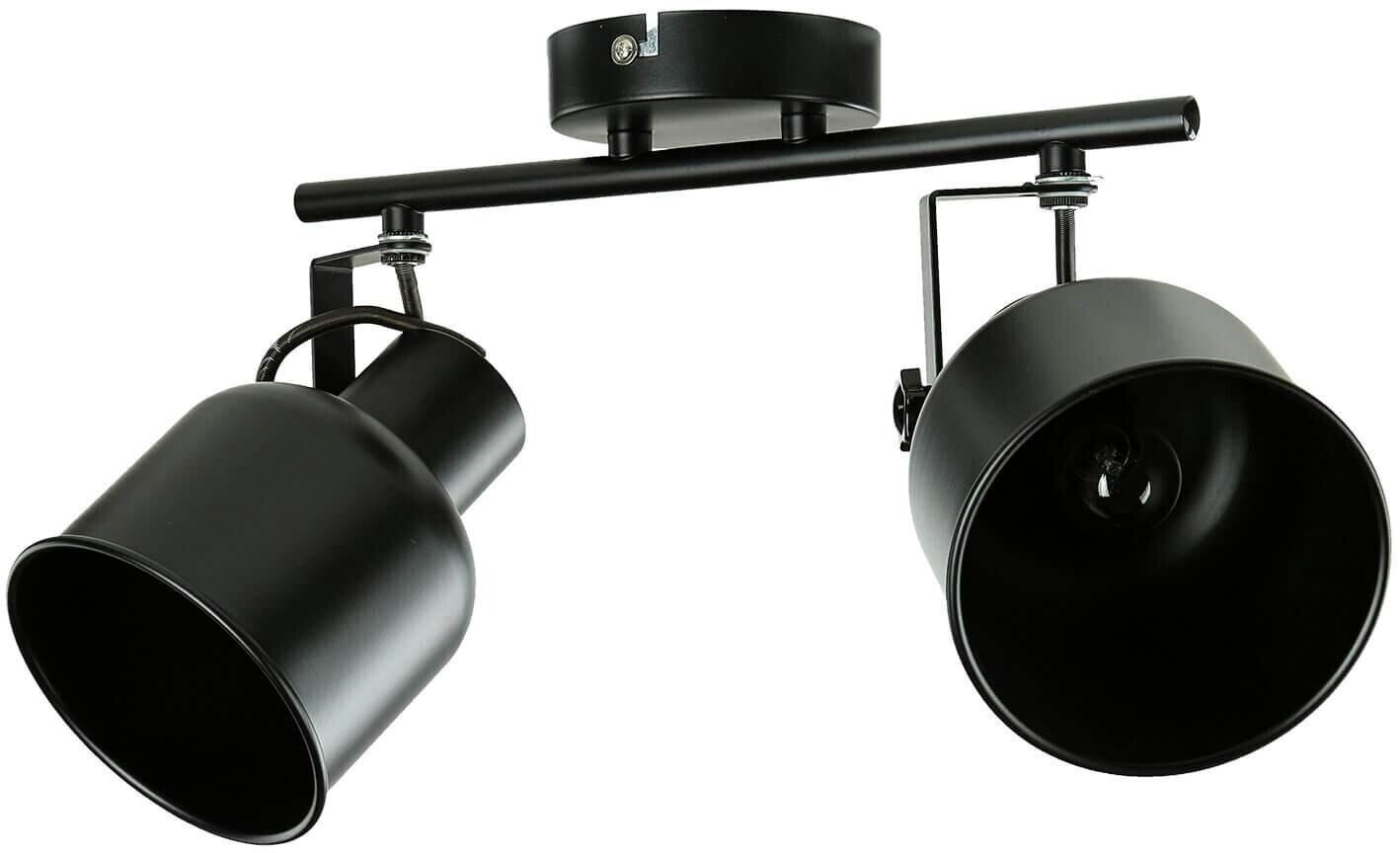 Licht-Erlebnisse Ceiling spotlight metal black industrial design 2x E14 spot light - black matt
