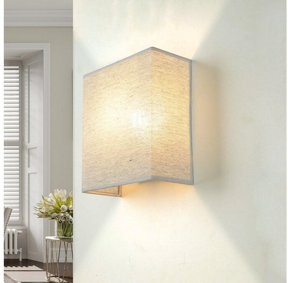 Licht-Erlebnisse Decorative wall lamp up down fabric low-glare E27 alice - light grey