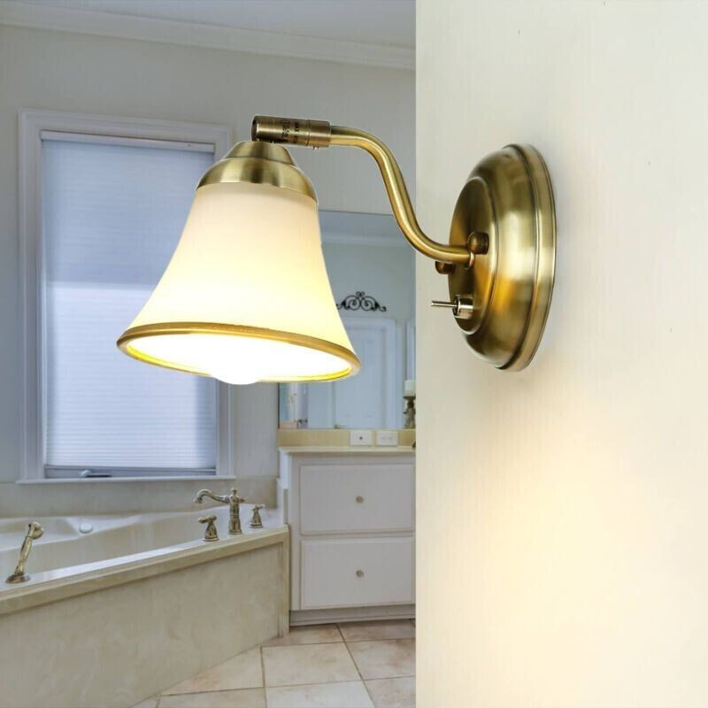 Licht-Erlebnisse Elegant wall lamp grando Art Nouveau bathroom and living room - bronze, white