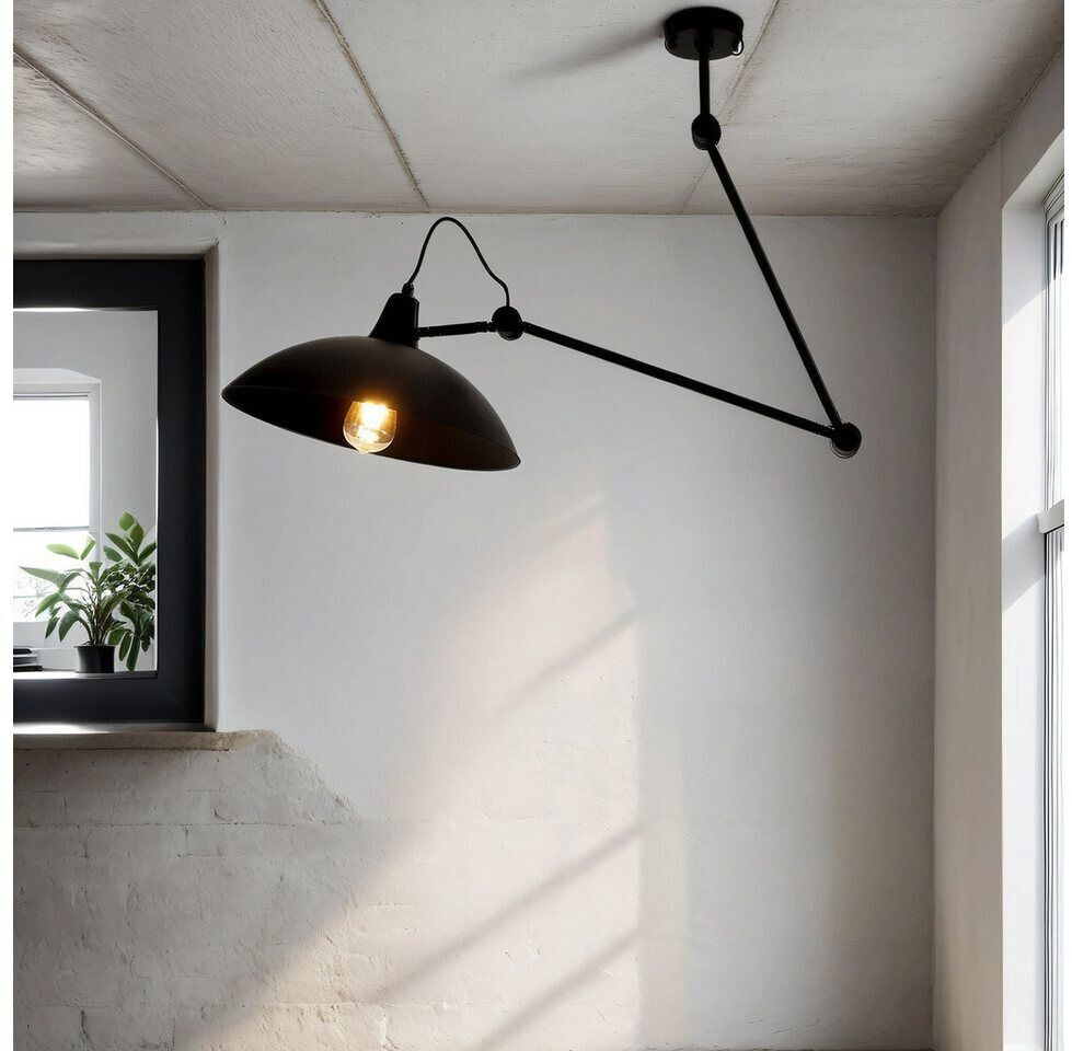Licht-Erlebnisse Flexible ceiling light height adjustable for living room - black