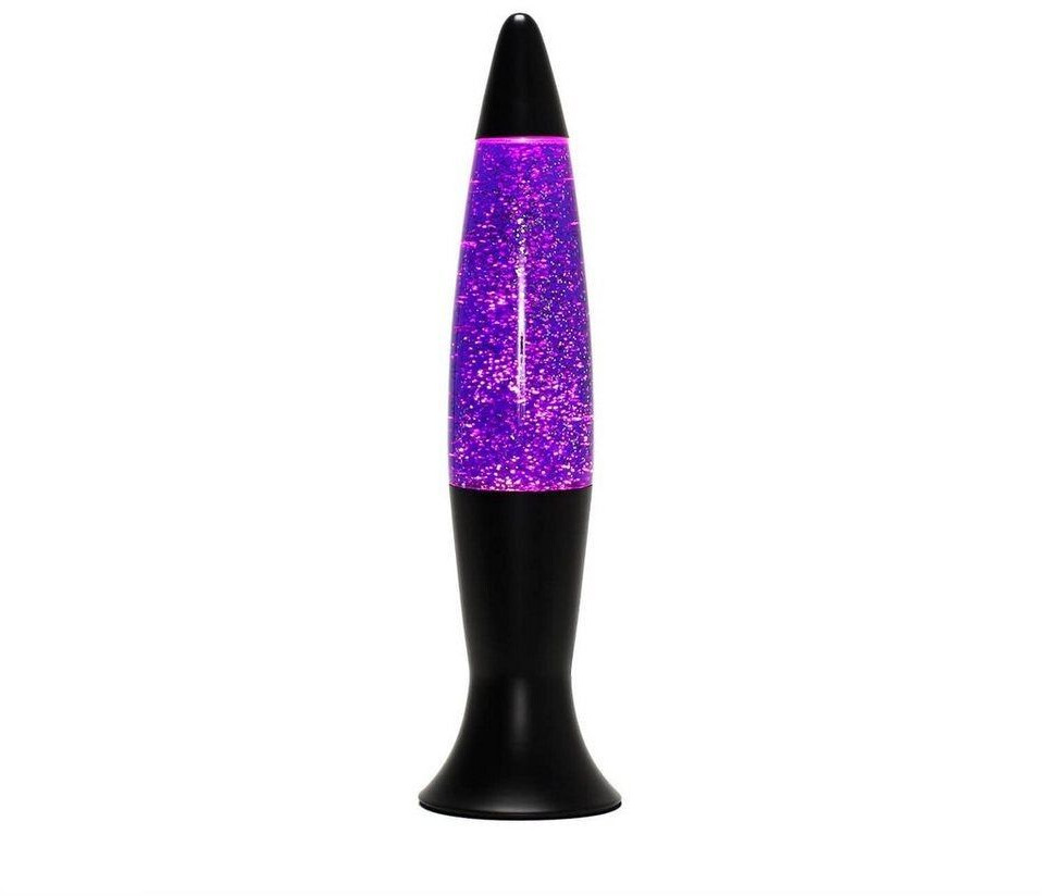 Licht-Erlebnisse Glitter lamp purple black 40 cm high including bulb - matt black, purple glitter