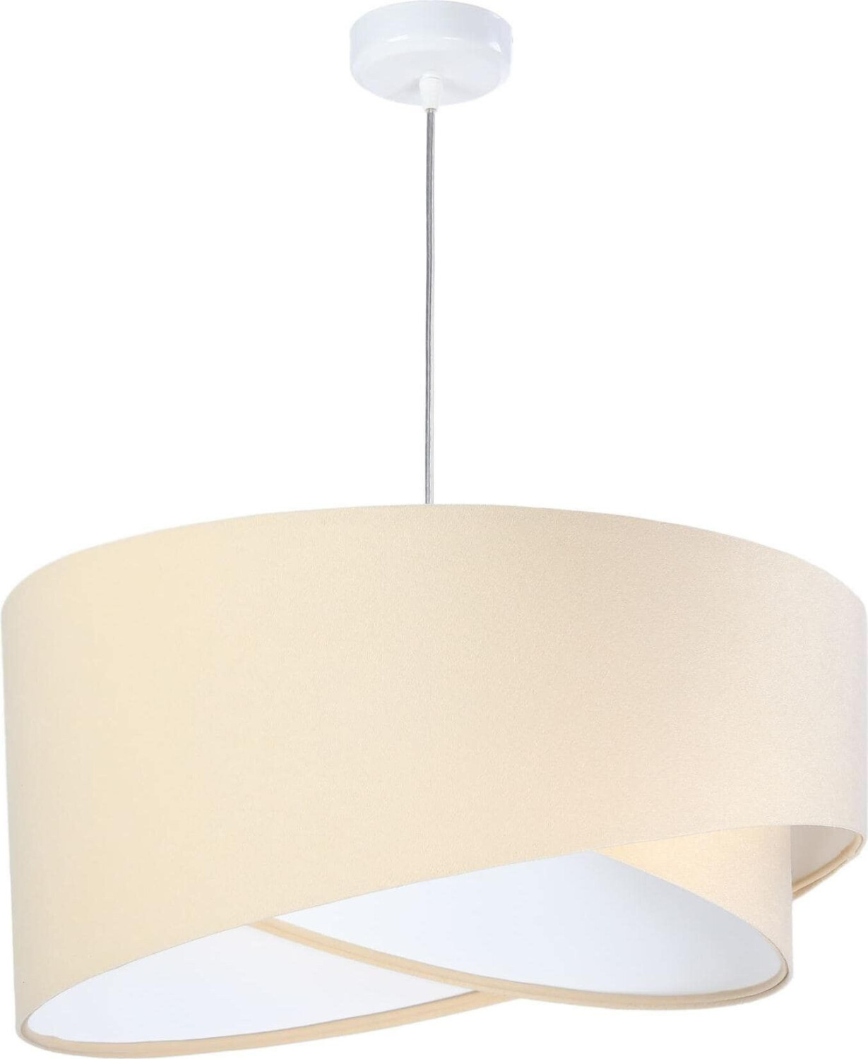 Licht-Erlebnisse Hanging lamp E27 cream white fabric metal modern hanging lamp