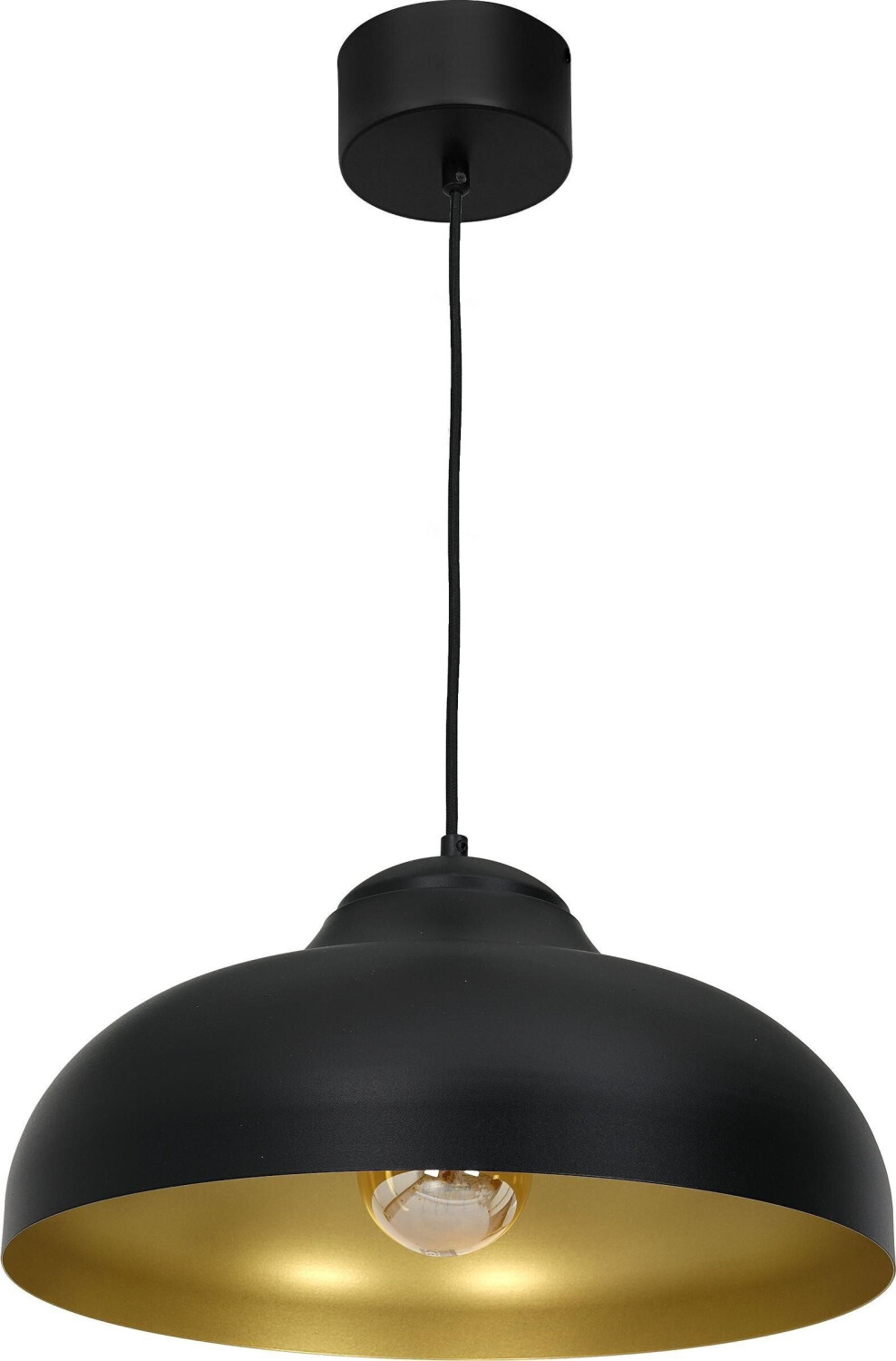 Licht-Erlebnisse Hanging lamp E27 ø 40 cm black gold made of metal modern hanging lamp kitchen - black, gold