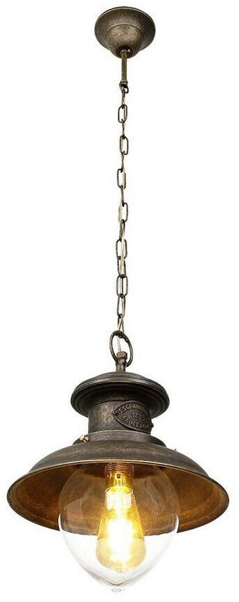 Licht-Erlebnisse Hanging lamp real brass glass handmade - bronze antique matt