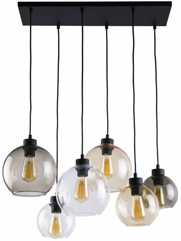 Licht-Erlebnisse Hanging lamp glass ball shades elegant dining table KALETE