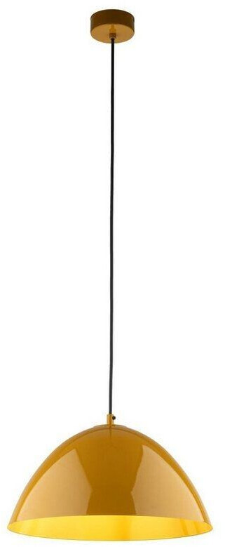 Licht-Erlebnisse Hanging lamp metal E27 round Ø 34 cm H: max. 165 cm Ochre Modern pendant light
