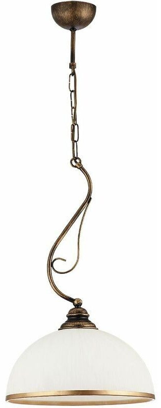 Licht-Erlebnisse Hanging lamp metal white E27 ø 30 cm Art Nouveau pendant light living room - Shabby brown antique, white, gold