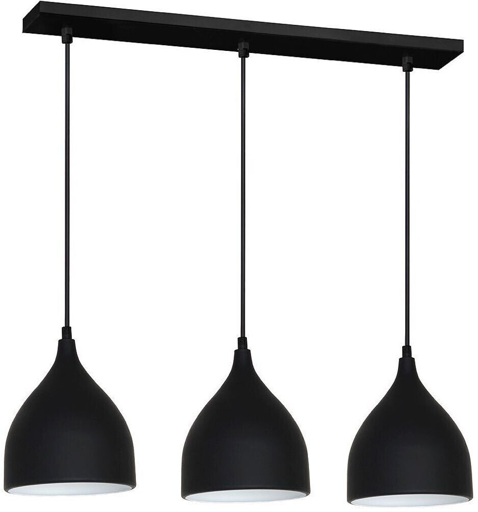 Licht-Erlebnisse Hanging lamp noak in black 3-flame - white, black