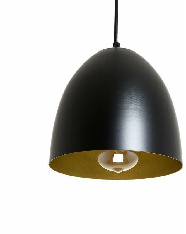 Licht-Erlebnisse Hanging lamp black gold Ø20cm dining table kitchen annie - black, gold