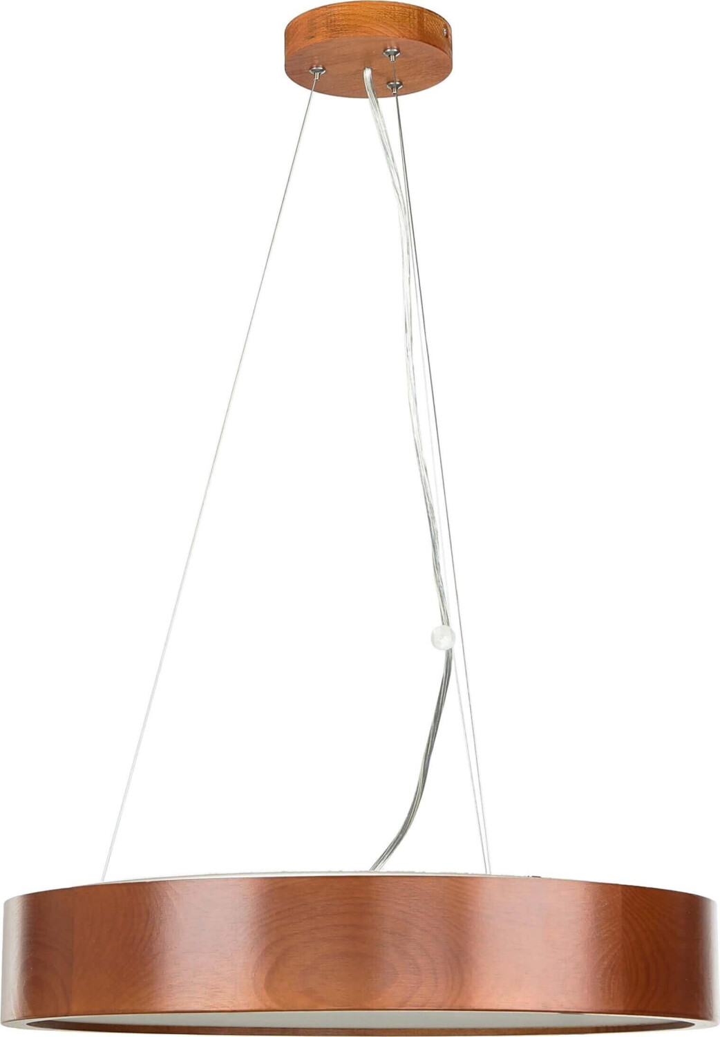 Licht-Erlebnisse Hanging lamp natural bronze wood round ø 47 cm modern E27 pendant lamp living room - rustic wood