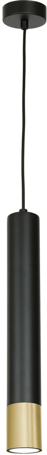 Licht-Erlebnisse Pendant lamp Black Gold ø 5.5 cm metal modern narrow light cone GU10 hanging lamp Kitchen Dining Table - Black, gold