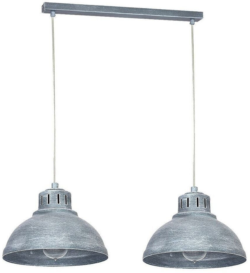 Licht-Erlebnisse Pendant lamp Sven in gray patina 2-flame dining table - Gray patina