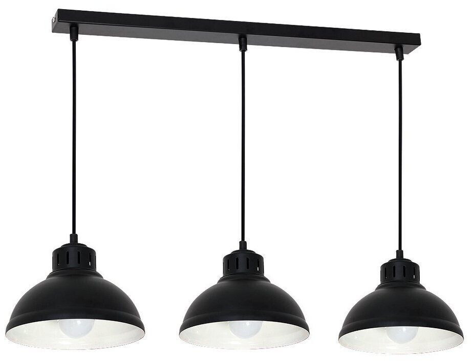 Licht-Erlebnisse Pendant lamp Sven in black 3-flame dining table - Black