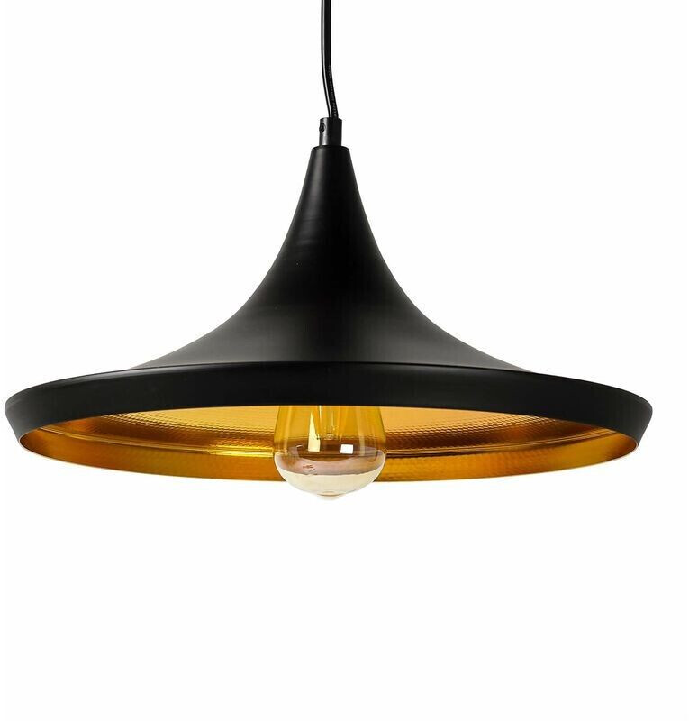 Licht-Erlebnisse Industrial pendant lamp kitchen in black gold - black, gold