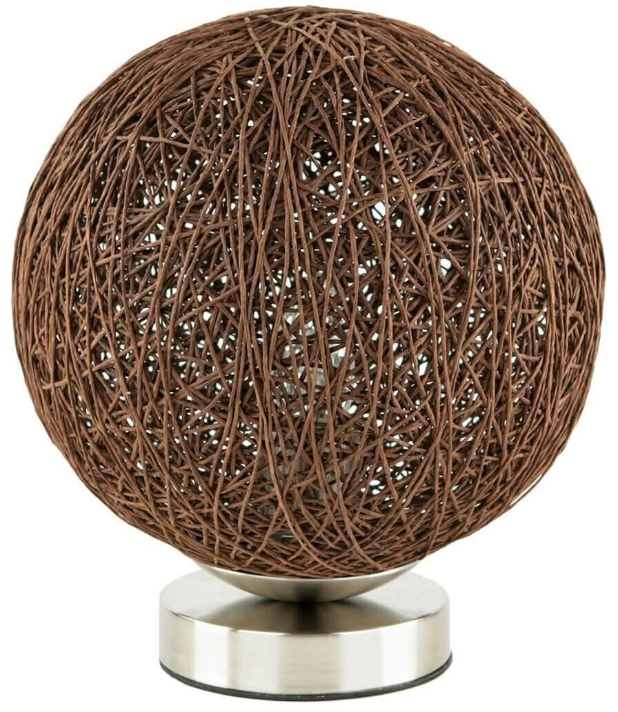 Licht-Erlebnisse Ball table lamp brown metal mesh round - Brown