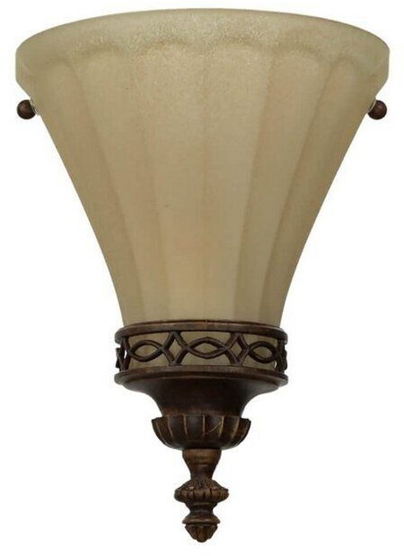 Licht-Erlebnisse Country house wall lamp glass cream brown hallway living room lighting - walnut, cream