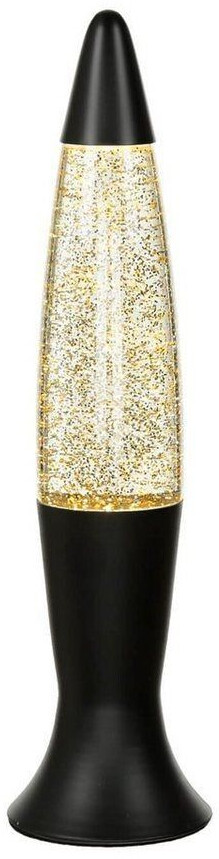Licht-Erlebnisse Lava lamp black glitter 40 cm incl. bulb retro table lamp roxy - black matt, gold glitter